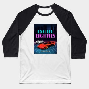 Exotic Eighties Cars Baseball T-Shirt